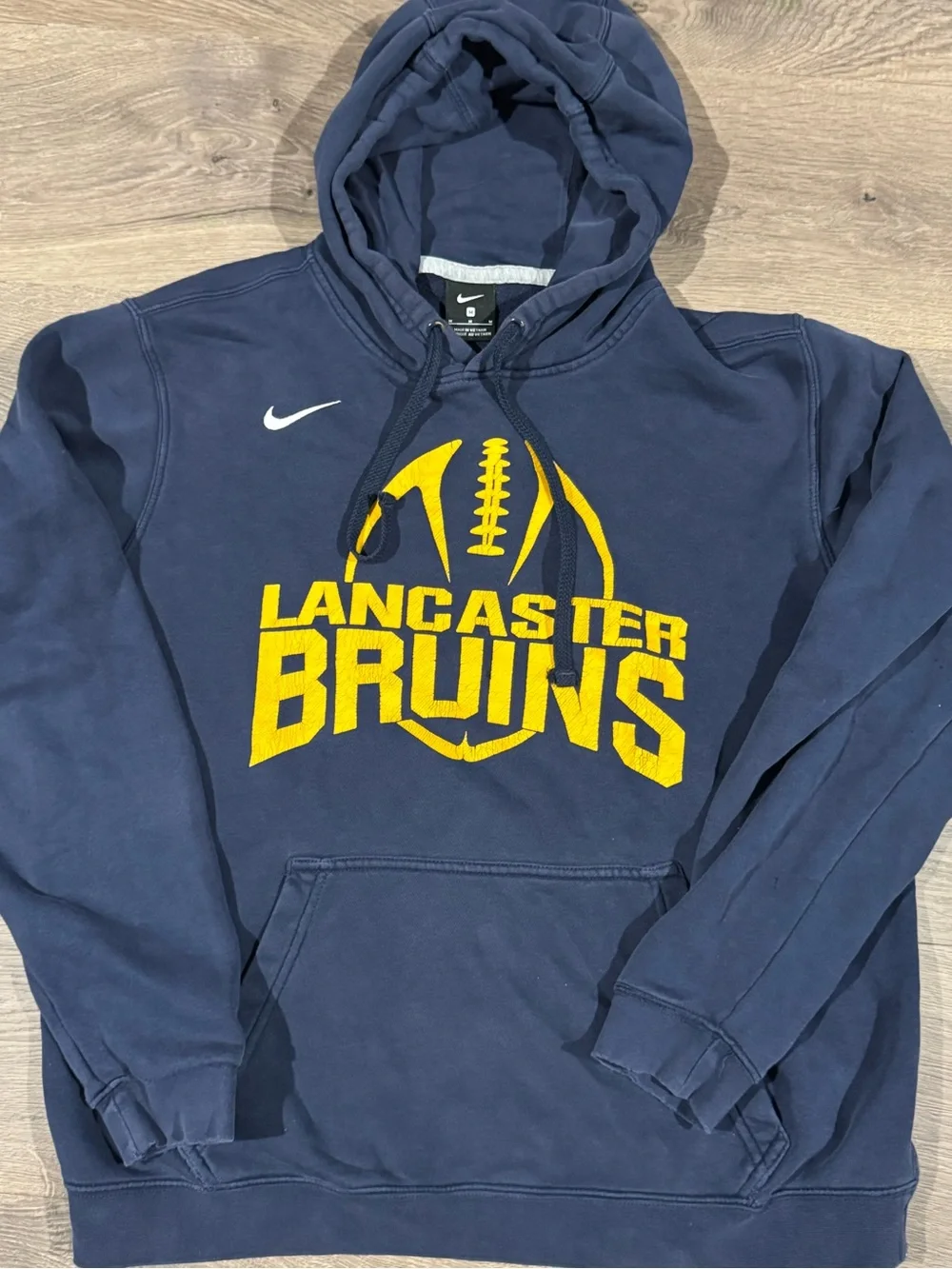 Nike Men’s Navy Hoodie with Yellow Lancaster Bruins Graphic